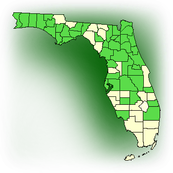 Distribution map for Rose Pogonia, Snakemouth Orchid (Pogonia ophioglossoides)